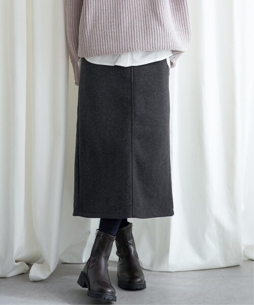 LBC(エルビーシー)の「圧縮ジャージIラインスカート(スカート・レディース・ダークブラウン/チャコールグレー/ベージュ・M)」の13枚目の写真