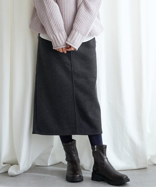 LBC(エルビーシー)の「圧縮ジャージIラインスカート(スカート・レディース・ダークブラウン/チャコールグレー/ベージュ・M)」の14枚目の写真