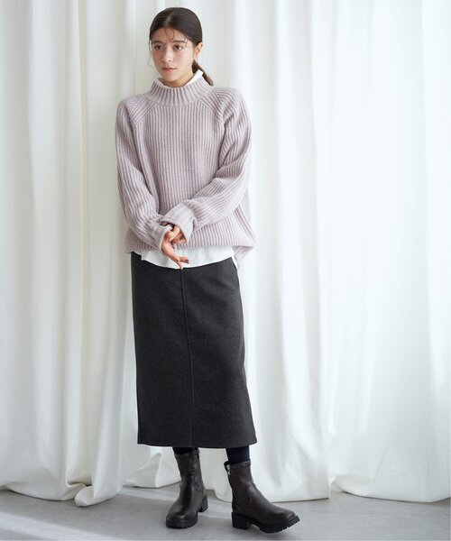 LBC(エルビーシー)の「圧縮ジャージIラインスカート(スカート・レディース・ダークブラウン/チャコールグレー/ベージュ・M)」の17枚目の写真