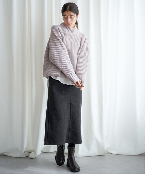 LBC(エルビーシー)の「圧縮ジャージIラインスカート(スカート・レディース・ダークブラウン/チャコールグレー/ベージュ・M)」の18枚目の写真