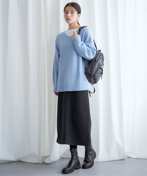 LBC(エルビーシー)の「圧縮ジャージIラインスカート(スカート・レディース・ダークブラウン/チャコールグレー/ベージュ・M)」の19枚目の写真