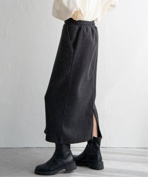 LBC(エルビーシー)の「圧縮ジャージIラインスカート(スカート・レディース・ダークブラウン/チャコールグレー/ベージュ・M)」の5枚目の写真