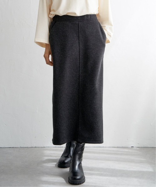 LBC(エルビーシー)の「圧縮ジャージIラインスカート(スカート・レディース・ダークブラウン/チャコールグレー/ベージュ・M)」の7枚目の写真