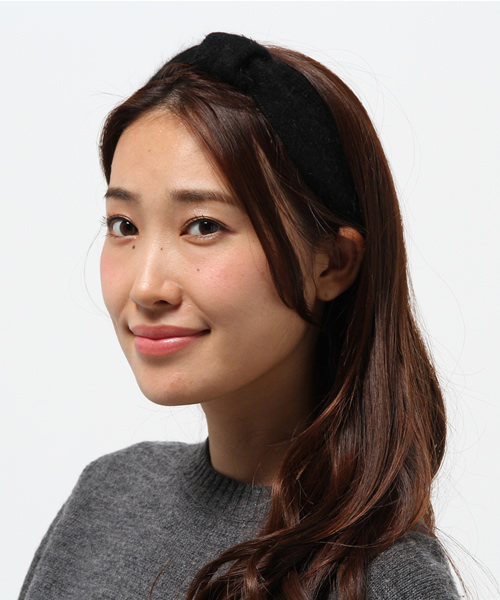 N.（N. Natural Beauty Basic）（エヌエヌナチュラルビューティーベーシック）の「ニットターバン（ヘアバンド・レディース・グレー/ブラック・ﾌﾘ-）」の2枚目の写真