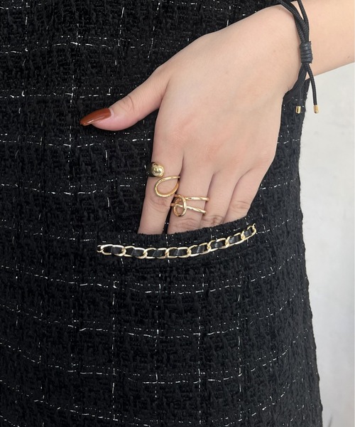 prose verse(プロズヴェール)の「ポケットチェーンツイードチェックジャンスカ(ジャンパースカート・レディース・ブラック・MEDIUM)」の17枚目の写真