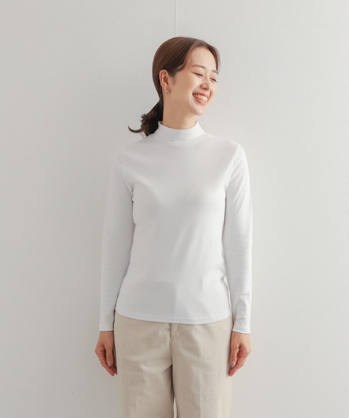 URBAN RESEARCH DOORS（アーバンリサーチドアーズ）の「コットンスムースハイネックプルオーバー（Tシャツ/カットソー・レディース・チャコールグレー/オフホワイト・MEDIUM）」の14枚目の写真