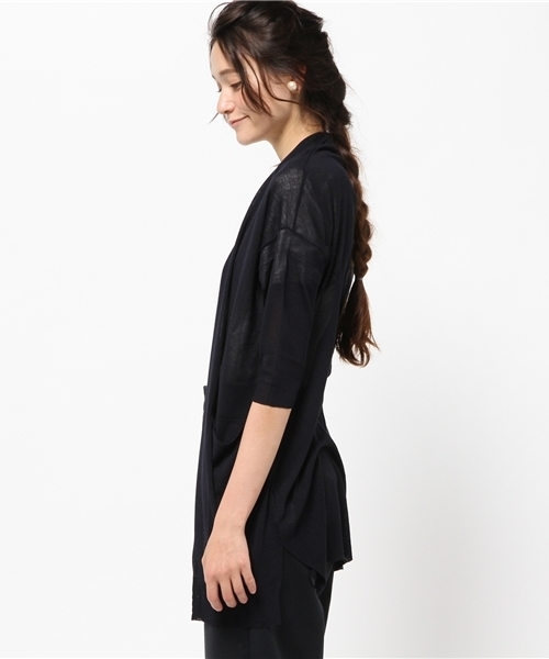 ikka（イッカ）の「12Gロングカーディガン（カーディガン/ボレロ・レディース・ダークグリーン/ホワイト/ネイビー・FREE）」の8枚目の写真