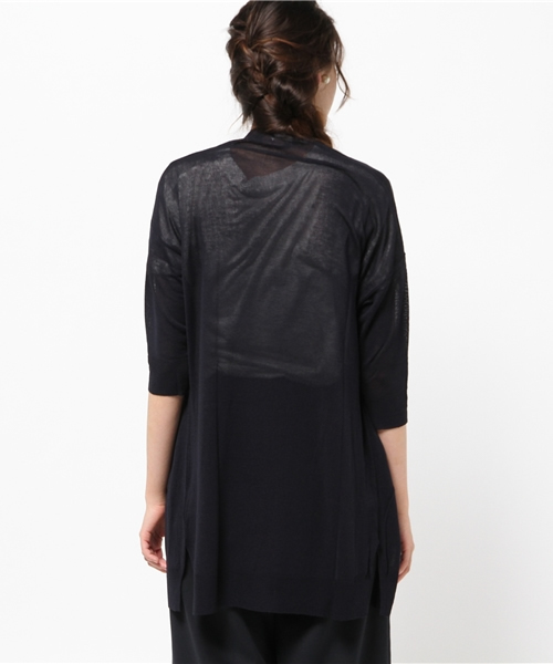 ikka（イッカ）の「12Gロングカーディガン（カーディガン/ボレロ・レディース・ダークグリーン/ホワイト/ネイビー・FREE）」の9枚目の写真