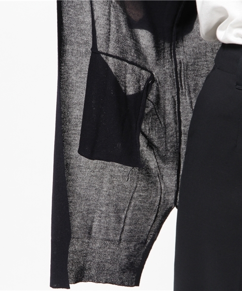 ikka（イッカ）の「12Gロングカーディガン（カーディガン/ボレロ・レディース・ダークグリーン/ホワイト/ネイビー・FREE）」の6枚目の写真