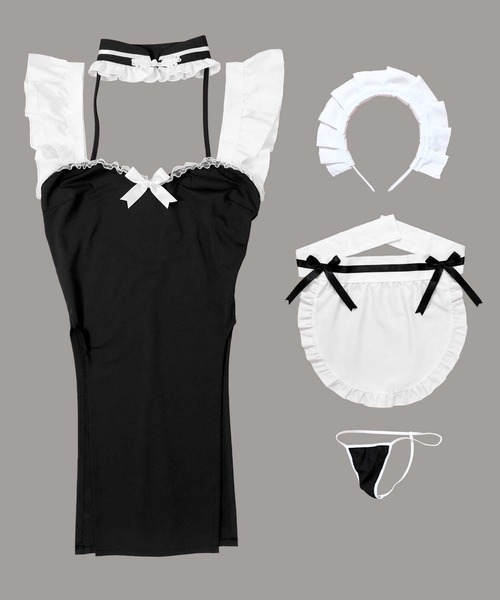 OSYAREVO（オシャレボ）の「コスプレ チャイナ×メイド レディース ホワイトデー 記念日（コスチューム/パーティーグッズ・レディース・ブラック/グリーン・ONESIZE）」の15枚目の写真