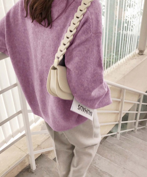 Doula Doula（ドゥーラドゥーラ）の「オーバーサイズニット（ニット/セーター・レディース・イエロー/ベージュ/キャメル/パープル/ブラック/ネイビー・FREE）」の22枚目の写真