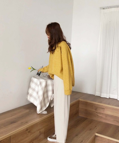 Doula Doula（ドゥーラドゥーラ）の「オーバーサイズニット（ニット/セーター・レディース・イエロー/ベージュ/キャメル/パープル/ブラック/ネイビー・FREE）」の12枚目の写真