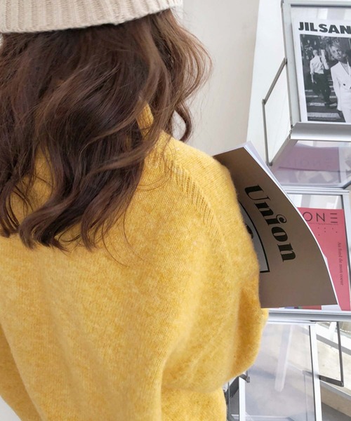 Doula Doula（ドゥーラドゥーラ）の「オーバーサイズニット（ニット/セーター・レディース・イエロー/ベージュ/キャメル/パープル/ブラック/ネイビー・FREE）」の9枚目の写真