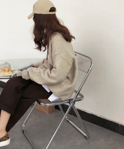 Doula Doula（ドゥーラドゥーラ）の「オーバーサイズニット（ニット/セーター・レディース・イエロー/ベージュ/キャメル/パープル/ブラック/ネイビー・FREE）」の15枚目の写真