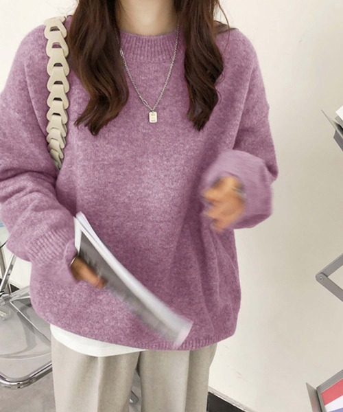 Doula Doula（ドゥーラドゥーラ）の「オーバーサイズニット（ニット/セーター・レディース・イエロー/ベージュ/キャメル/パープル/ブラック/ネイビー・FREE）」の17枚目の写真