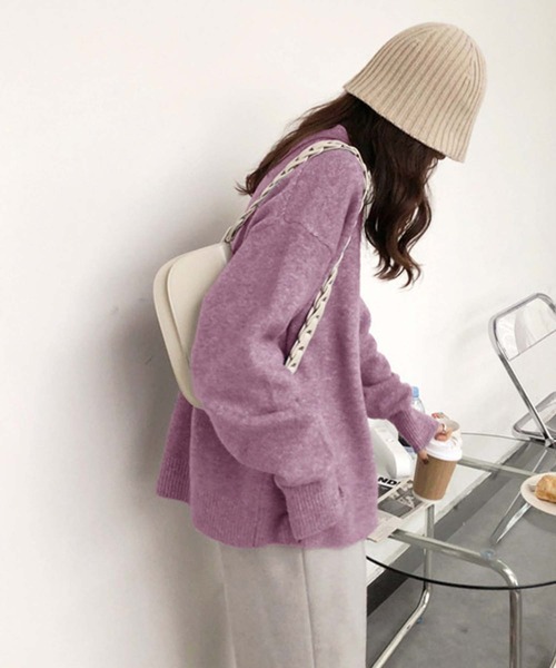 Doula Doula（ドゥーラドゥーラ）の「オーバーサイズニット（ニット/セーター・レディース・イエロー/ベージュ/キャメル/パープル/ブラック/ネイビー・FREE）」の18枚目の写真