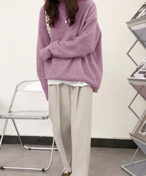 Doula Doula（ドゥーラドゥーラ）の「オーバーサイズニット（ニット/セーター・レディース・イエロー/ベージュ/キャメル/パープル/ブラック/ネイビー・FREE）」の20枚目の写真