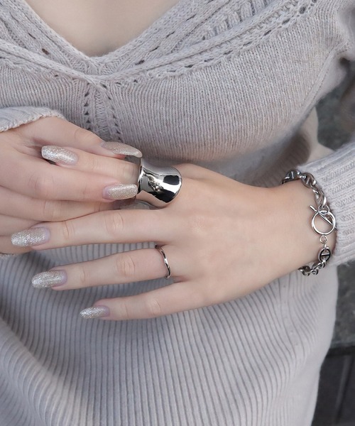 blackdia ocean(ブラックダイヤオーシャン)の「blackdia ocean ボリュームカーブリング(リング・レディース・シルバー/ゴールド・12号/14号/17号)」の3枚目の写真