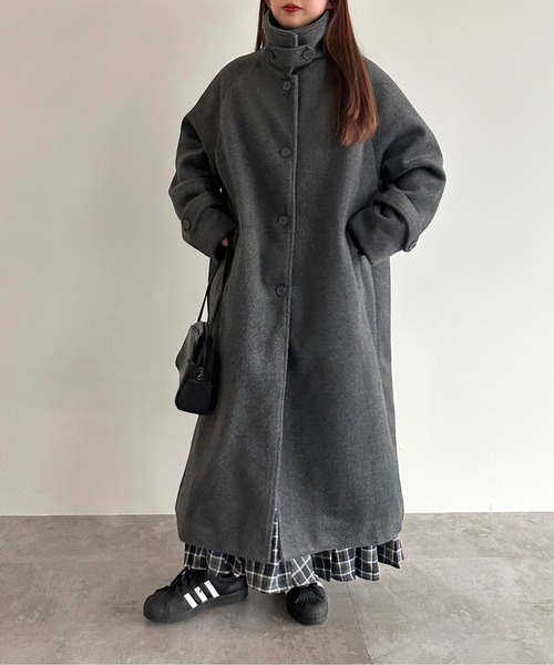 apres jour mignon（アプレジュールミニョン）の「2WAYスタンドカラーロングコート【ZOZOTOWN限定アイテム】（ステンカラーコート・レディース・チャコールグレー/ナチュラル/ブラック・X-LARGE/フリー）」の17枚目の写真