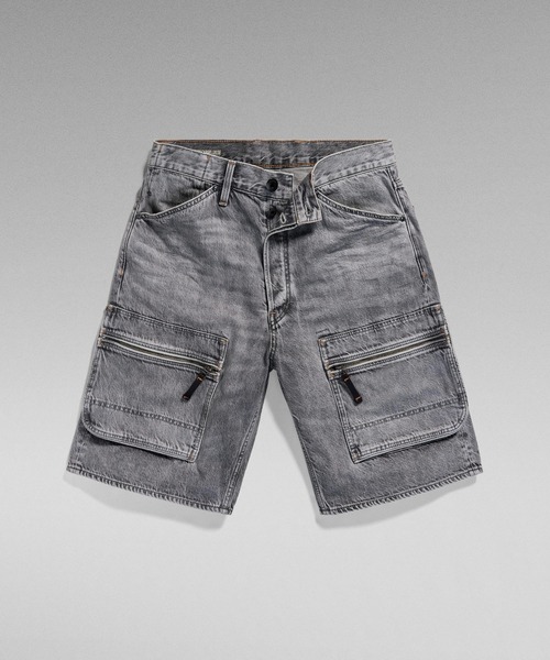 G-STAR（ジースター）の「DENIM CARGO LOOSE SHORTS/デニムカーゴショートパンツ（デニムパンツ・メンズ・グレー・34inch/32inch/30inch/28inch）」の3枚目の写真