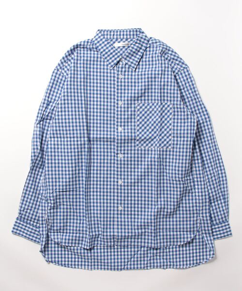 STYLEBLOCK(スタイルブロック)の「平織チェック柄長袖シャツ(BIGシルエット)(シャツ/ブラウス・メンズ・ネイビー/ブルー/レッド・M/L)」の7枚目の写真