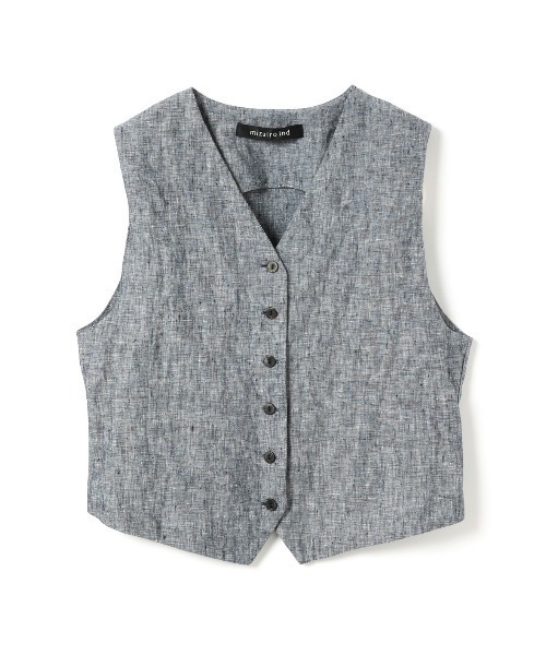 mizuiroind（ミズイロインド）の「mizuiro ind リネンショートベスト