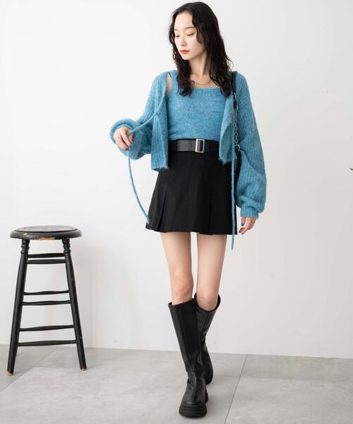 WEGO（ウィゴー）の「WEGO/ベルト付チノプリーツスカパン（スカート・レディース・ベージュ/ブラック・FREE）」の3枚目の写真