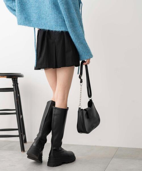 WEGO（ウィゴー）の「WEGO/ベルト付チノプリーツスカパン（スカート・レディース・ベージュ/ブラック・FREE）」の7枚目の写真