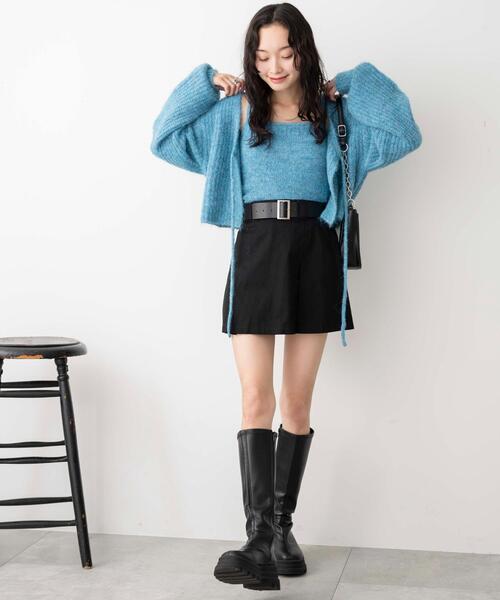 WEGO（ウィゴー）の「WEGO/ベルト付チノプリーツスカパン（スカート・レディース・ベージュ/ブラック・FREE）」の9枚目の写真