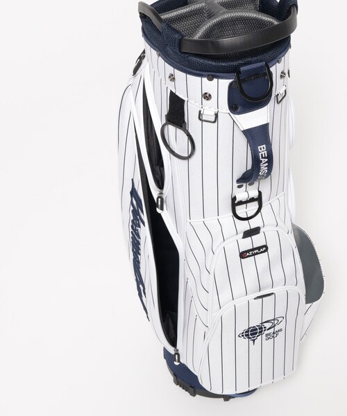 BEAMS GOLF キャディバッグ ホワイトストライプ BEAMS GOLF（ビームスゴルフ）の「BEAMS GOLF / ピンストライプ