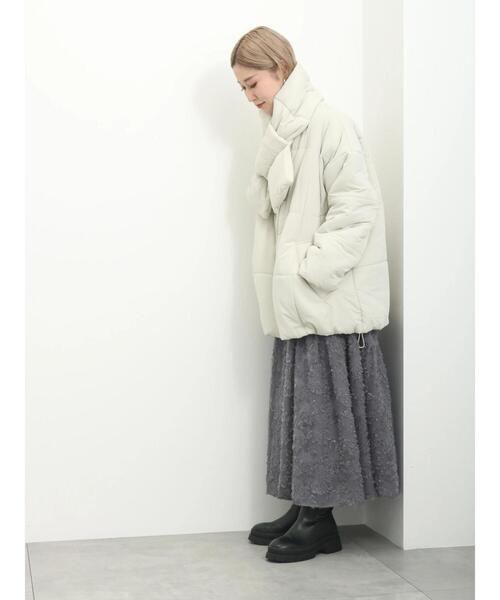 Samansa Mos2 blue（サマンサモスモスブルー）の「フェザー切替スカート（スカート・レディース・グレー/ブラック/キナリ・F）」の9枚目の写真