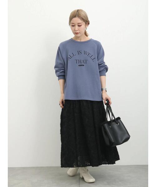 Samansa Mos2 blue（サマンサモスモスブルー）の「フェザー切替スカート（スカート・レディース・グレー/ブラック/キナリ・F）」の15枚目の写真