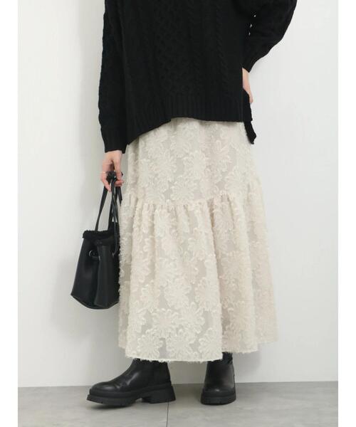 Samansa Mos2 blue（サマンサモスモスブルー）の「フェザー切替スカート（スカート・レディース・グレー/ブラック/キナリ・F）」の20枚目の写真