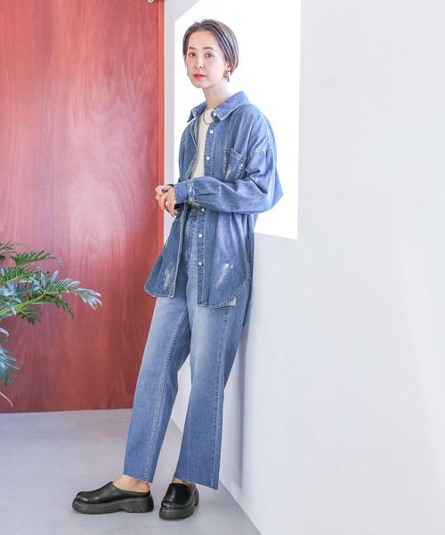 LEPSIM(レプシィム)の「箔プリントデニムシャツ 987193(シャツ/ブラウス・レディース・オフホワイト/インディゴブルー・FREE)」の17枚目の写真