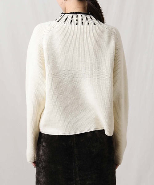 MARIED'OR(マリードール)の「5G畦ネック刺繍ボトルネックニット(ニット/セーター・レディース・ブラック×ホワイト/ホワイト×ブラック・FREE)」の21枚目の写真