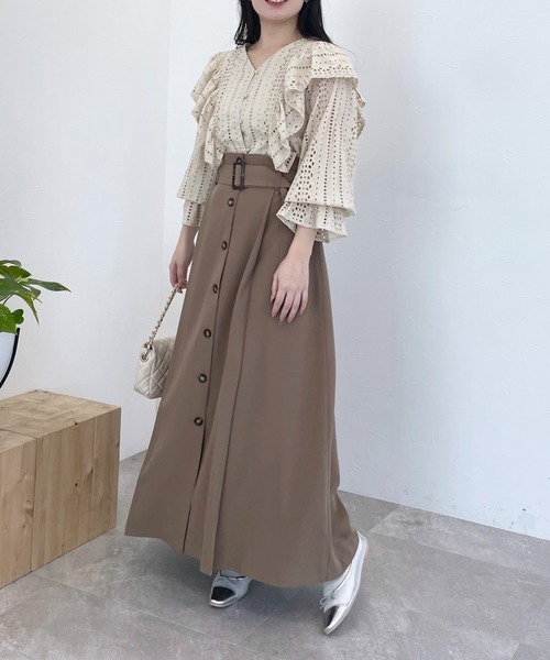 mysty woman（ミスティウーマン）の「コットンレースフリルブラウス　106894（シャツ/ブラウス・レディース・アイボリー/オフホワイト・FREE）」の20枚目の写真