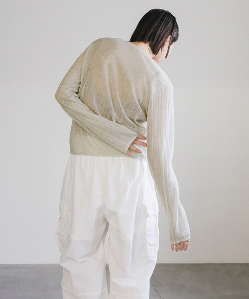 select MOCA(セレクトモカ)の「【ZOZO限定】シアーランダムリブニット(ニット/セーター・レディース・ライトグレー/アイボリー/ブラック/ピンクベージュ・FREE)」の18枚目の写真