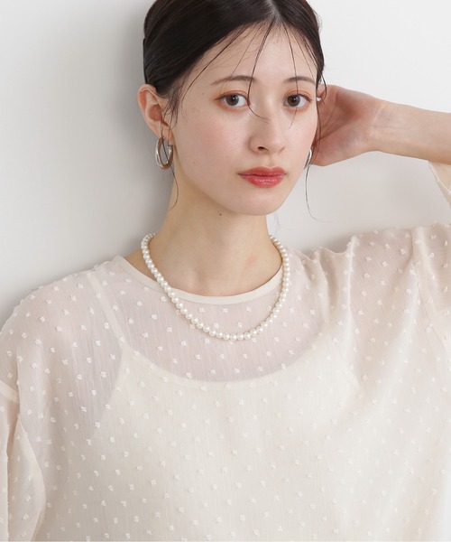 N.(N. Natural Beauty Basic)(エヌエヌナチュラルビューティーベーシック)の「◆ミニパールネックレス(ネックレス・レディース・ホワイト・フリ-)」の2枚目の写真