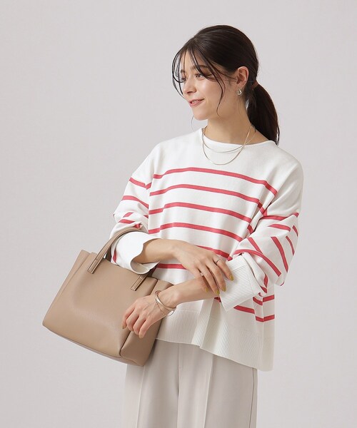 DRESKIP（ドレスキップ）の「◆【洗える】ラウンドネックボーダーニット（ニット/セーター・レディース・ピンク系7/ベージュ系その他2/ブラック系2/ネイビー系2・03/04/02）」の10枚目の写真