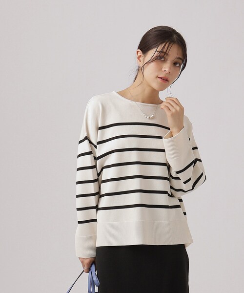 DRESKIP（ドレスキップ）の「◆【洗える】ラウンドネックボーダーニット（ニット/セーター・レディース・ピンク系7/ベージュ系その他2/ブラック系2/ネイビー系2・03/04/02）」の14枚目の写真