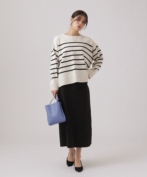 DRESKIP（ドレスキップ）の「◆【洗える】ラウンドネックボーダーニット（ニット/セーター・レディース・ピンク系7/ベージュ系その他2/ブラック系2/ネイビー系2・03/04/02）」の16枚目の写真