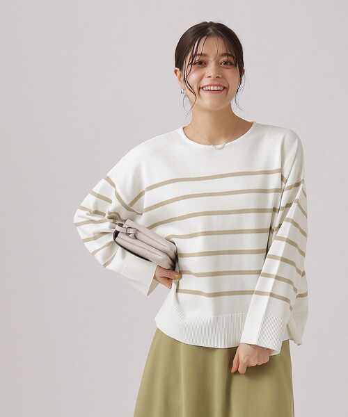 DRESKIP（ドレスキップ）の「◆【洗える】ラウンドネックボーダーニット（ニット/セーター・レディース・ピンク系7/ベージュ系その他2/ブラック系2/ネイビー系2・03/04/02）」の18枚目の写真