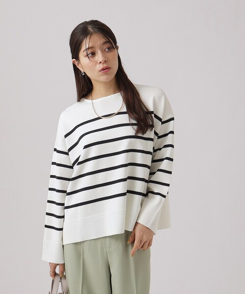 DRESKIP（ドレスキップ）の「◆【洗える】ラウンドネックボーダーニット（ニット/セーター・レディース・ピンク系7/ベージュ系その他2/ブラック系2/ネイビー系2・03/04/02）」の22枚目の写真