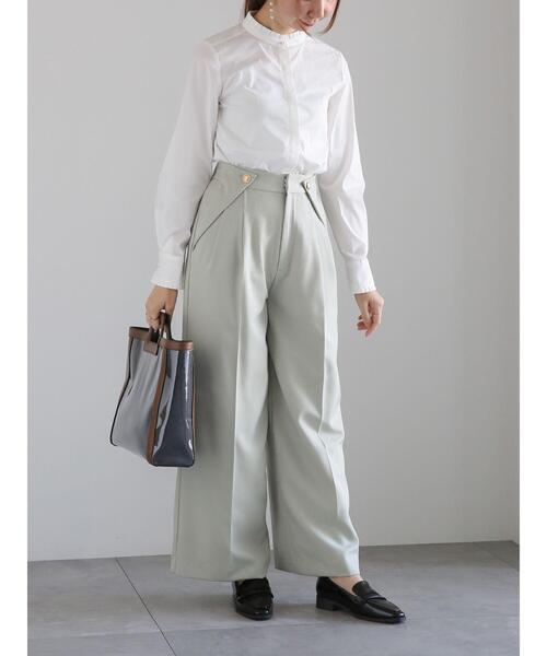 Te chichi（テチチ）の「パール釦スタンドフリルブラウス（シャツ/ブラウス・レディース・グレー/オフホワイト/ブルー・F）」の12枚目の写真