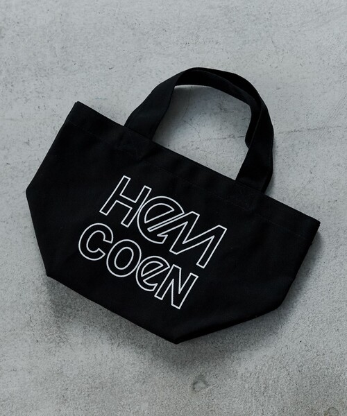 HeM（ヘム）の「HeM（ヘム）別注ロゴトートバッグSサイズ（トートバッグ・メンズ・ブラック/ダークグリーン/ネイビー/ピンク/ライラック/オフホワイト・FREE）」の2枚目の写真
