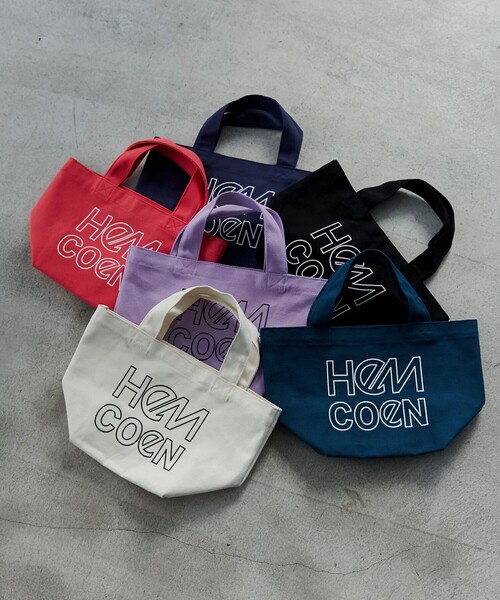 HeM（ヘム）の「HeM（ヘム）別注ロゴトートバッグSサイズ（トートバッグ・メンズ・ブラック/ダークグリーン/ネイビー/ピンク/ライラック/オフホワイト・FREE）」の13枚目の写真