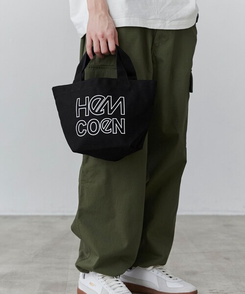 HeM（ヘム）の「HeM（ヘム）別注ロゴトートバッグSサイズ（トートバッグ・メンズ・ブラック/ダークグリーン/ネイビー/ピンク/ライラック/オフホワイト・FREE）」の14枚目の写真