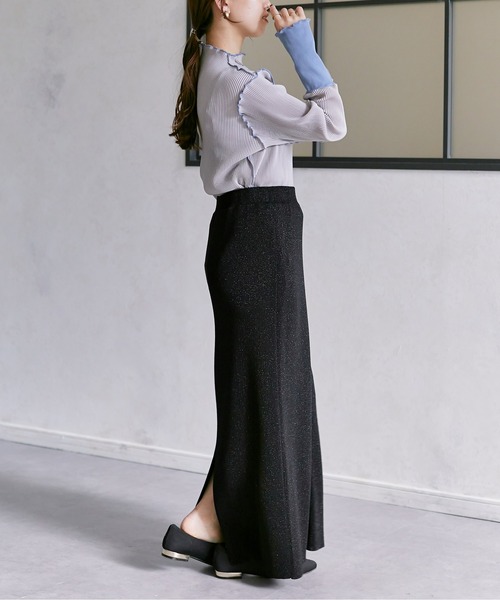 Thevon（ゼボン）の「袖先配色プリーツメロープルオーバー（Tシャツ/カットソー・レディース・グレー/チャコールグレー/ライトベージュ/ライム/ベージュ・FREE）」の20枚目の写真