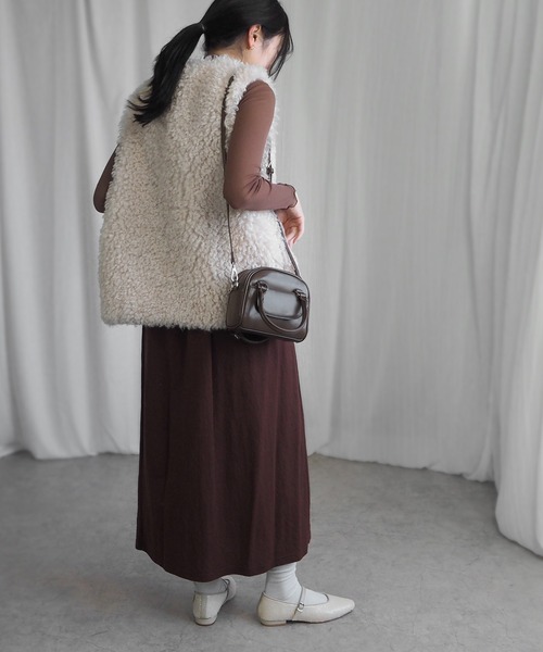 minia(ミニア)の「フラップポケットミニボストン(ショルダーバッグ・レディース・シルバー/ブラウン/アイボリー/ブラック・FREE)」の22枚目の写真