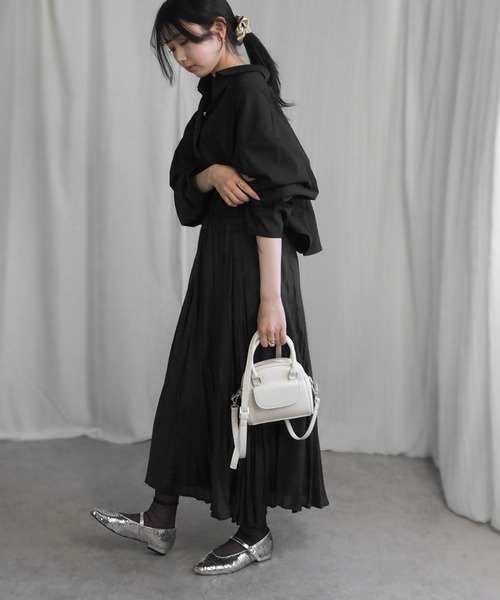 minia(ミニア)の「フラップポケットミニボストン(ショルダーバッグ・レディース・シルバー/ブラウン/アイボリー/ブラック・FREE)」の14枚目の写真